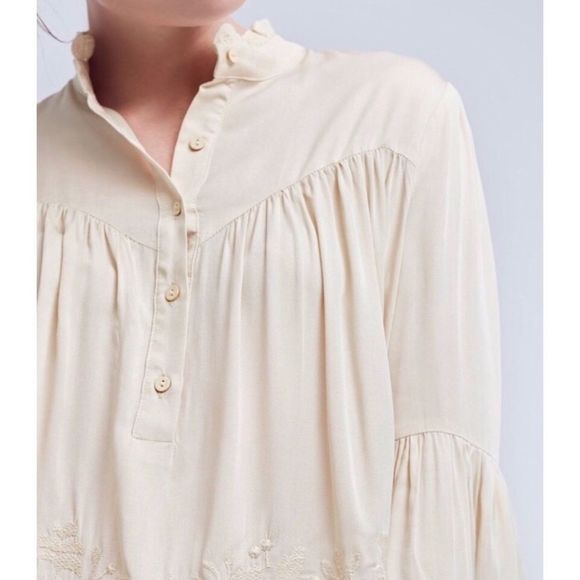 Embroidered Ivory Manor Blouse Eri + Ali NWT XS - Picture 7 of 16